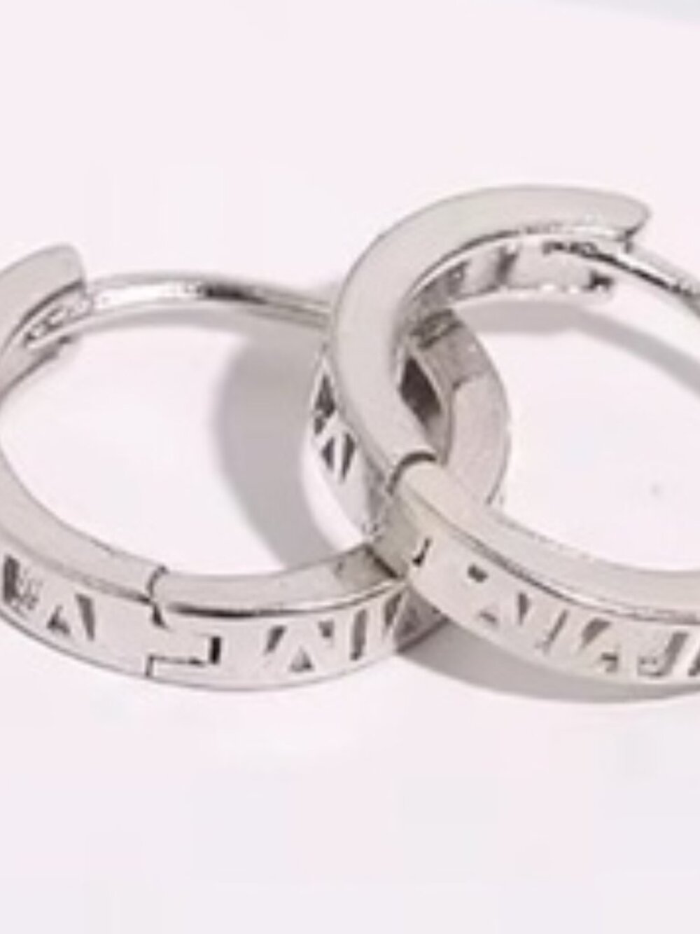 925 sterling  Silver Roman Numeral Hoop Earrings